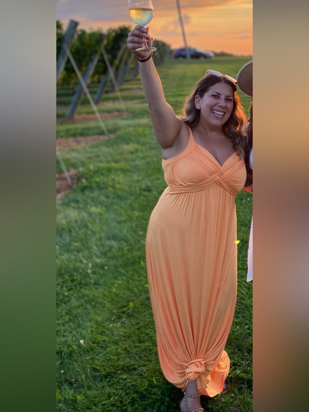 New York & Company SOHO Orange Maxi Dress